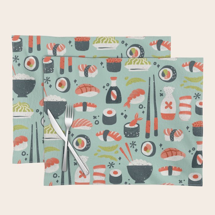 Sushi Dreams - Mint Placemat Gallery Image 1
