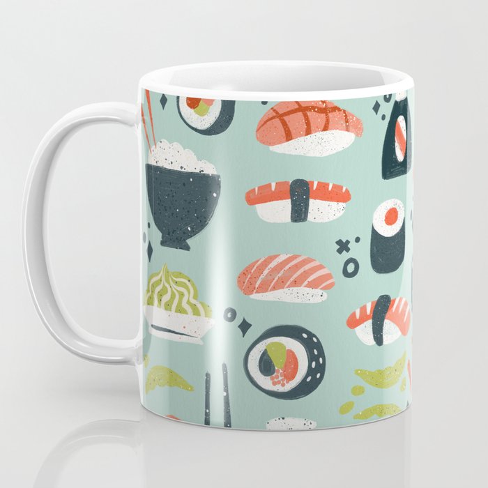 Sushi Dreams - Mint Coffee Mug Gallery Image 3
