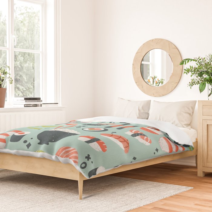 Sushi Dreams - Mint Duvet Cover Gallery Image 2