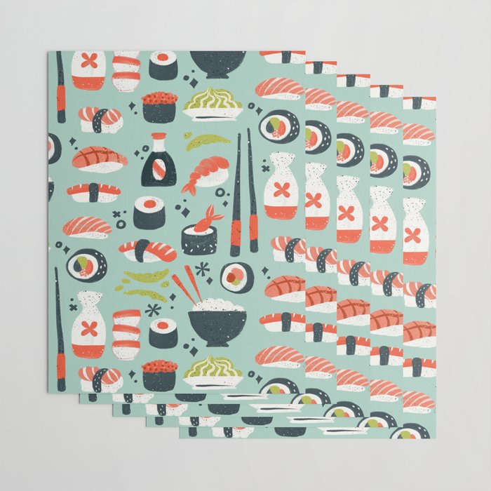Sushi Dreams - Mint Wrapping Paper Gallery Image 3