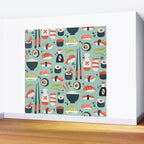 Sushi Dreams - Mint Wall Mural Gallery Image 2