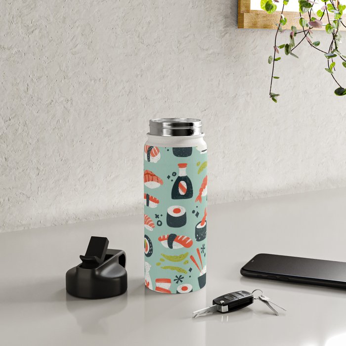 Sushi Dreams - Mint Water Bottle Gallery Image 4