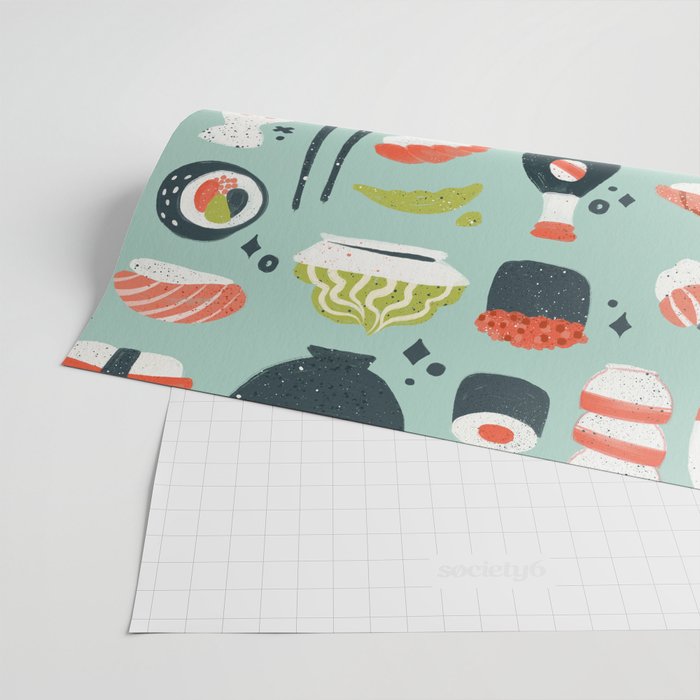Sushi Dreams - Mint Wrapping Paper Gallery Image 2