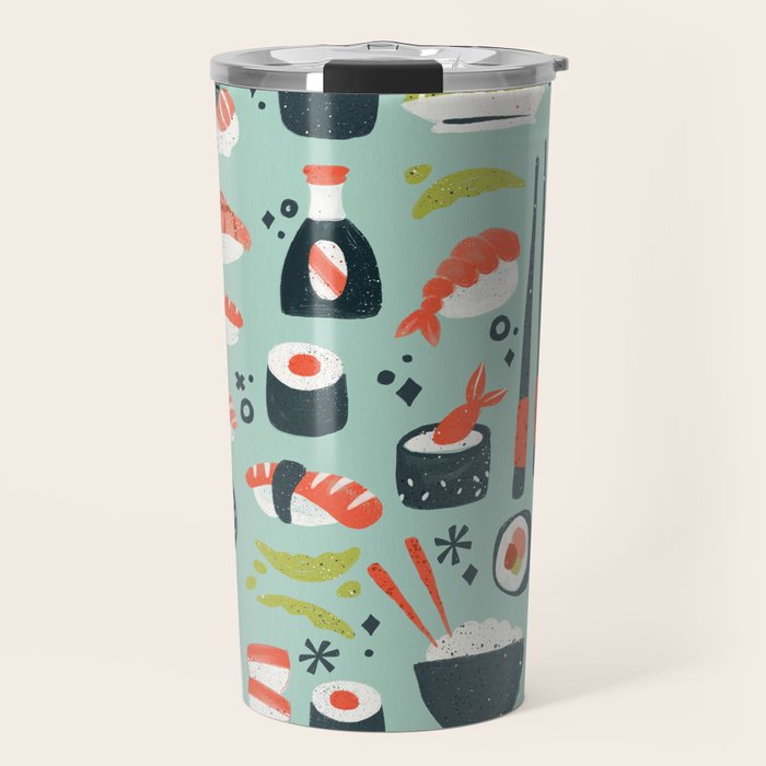 Sushi Dreams - Mint Travel Mug Gallery Image 1