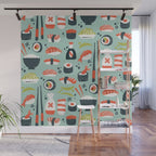 Sushi Dreams - Mint Wall Mural Gallery Image 1