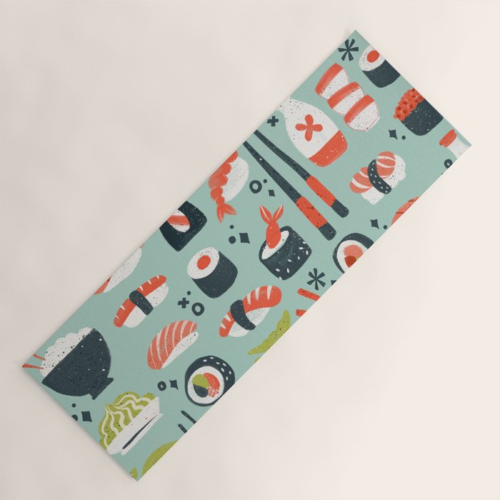 Sushi Dreams - Mint Yoga Mat Gallery Image 1
