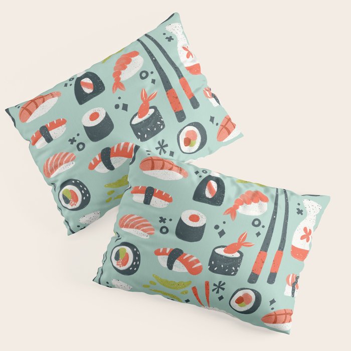 Sushi Dreams - Mint Pillow Sham Gallery Image 3
