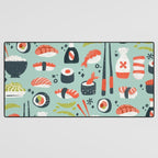 Sushi Dreams - Mint Desk Mat Gallery Image 3