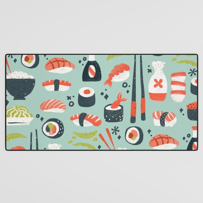 Sushi Dreams - Mint Desk Mat Gallery Image 3