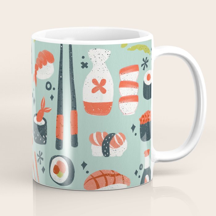 Sushi Dreams - Mint Coffee Mug Gallery Image 1
