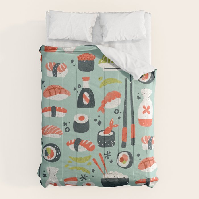 Sushi Dreams - Mint Comforter Gallery Image 6