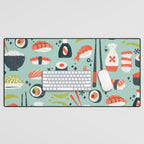 Sushi Dreams - Mint Desk Mat Gallery Image 1