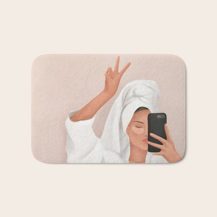 Morning Selfie Bath Mat Gallery Image 1
