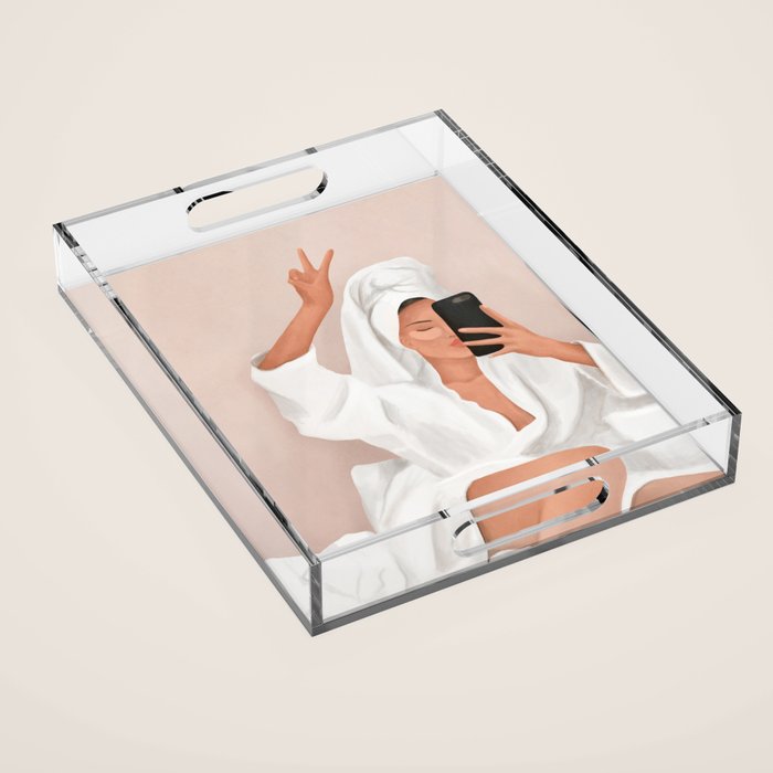 Morning Selfie Acrylic Tray Gallery Image 1