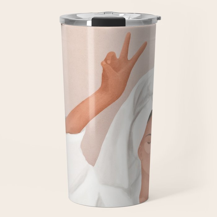 Morning Selfie Travel Mug Gallery Image 1