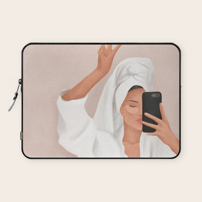 Morning Selfie Laptop Sleeve Gallery Image 1
