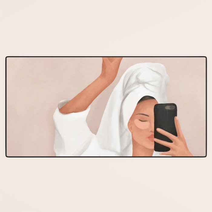Morning Selfie Desk Mat Gallery Image 3