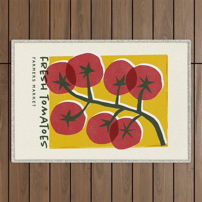 Fresh Tomatoes, Farmers Market Outdoor Rug Gallery Image 1
