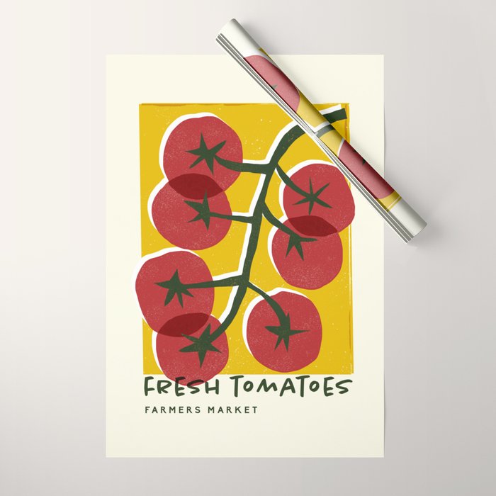 Fresh Tomatoes, Farmers Market Wrapping Paper Gallery Image 1