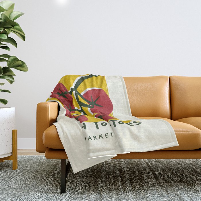 Fresh Tomatoes, Farmers Market Throw Blanket Gallery Image 1