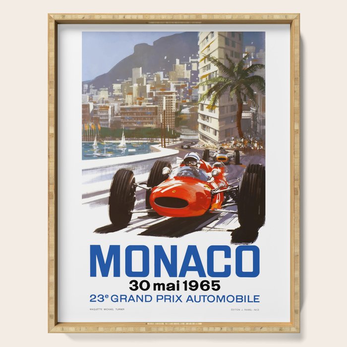 1965 Monaco Grand Prix Racing Poster Serving Tray Gallery Image 1