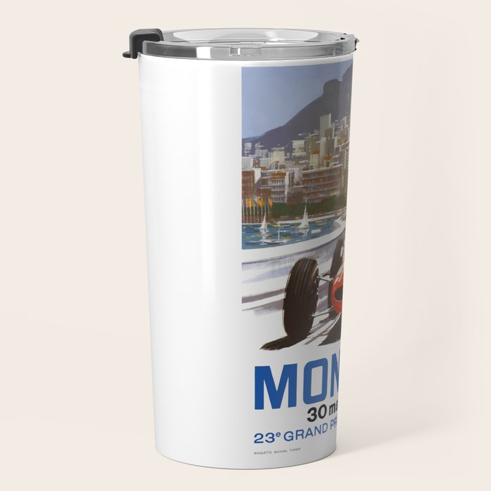 1965 Monaco Grand Prix Racing Poster Travel Mug Gallery Image 3
