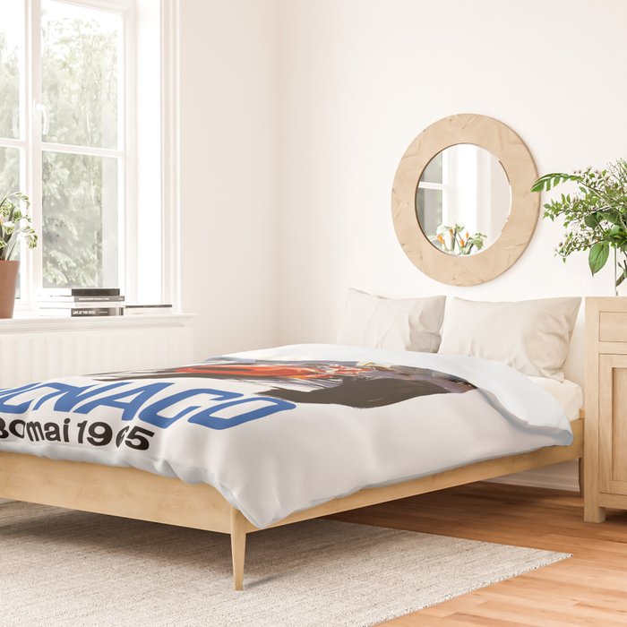 1965 Monaco Grand Prix Racing Poster Duvet Cover Gallery Image 2