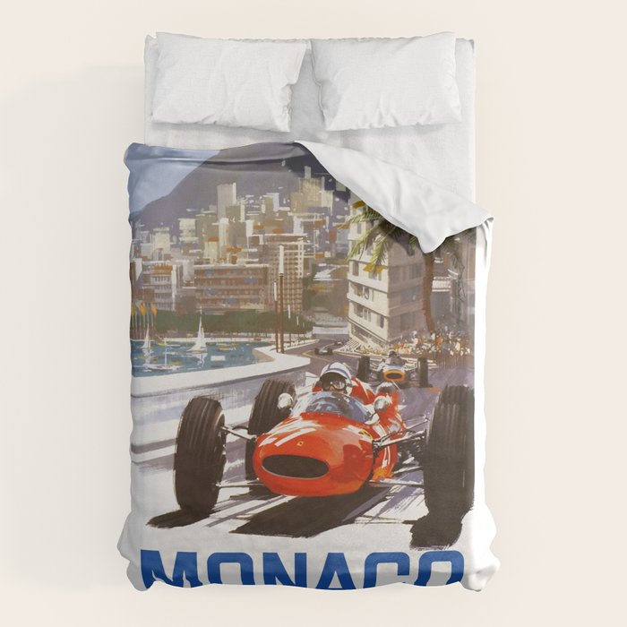 1965 Monaco Grand Prix Racing Poster Duvet Cover Gallery Image 6