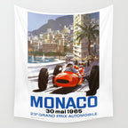 1965 Monaco Grand Prix Racing Poster Wall Tapestry Gallery Image 4