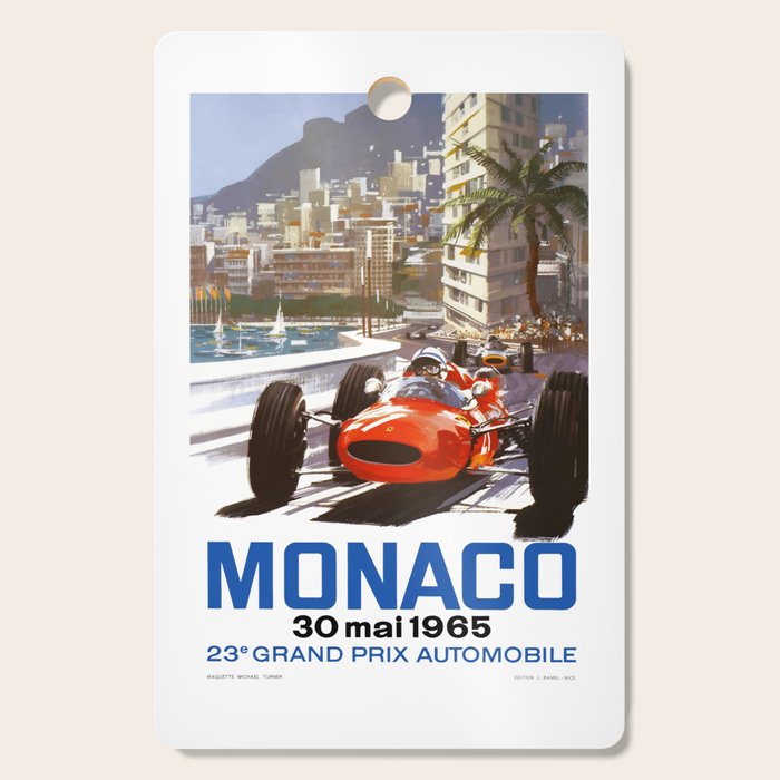 1965 Monaco Grand Prix Racing Poster Cutting Board Gallery Image 1