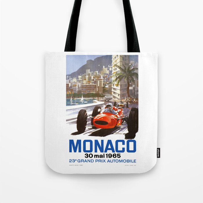 1965 Monaco Grand Prix Racing Poster Tote Bag Gallery Image 1