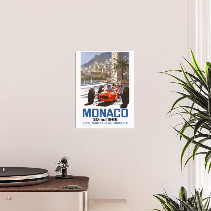 1965 Monaco Grand Prix Racing Poster Poster Gallery Image 2