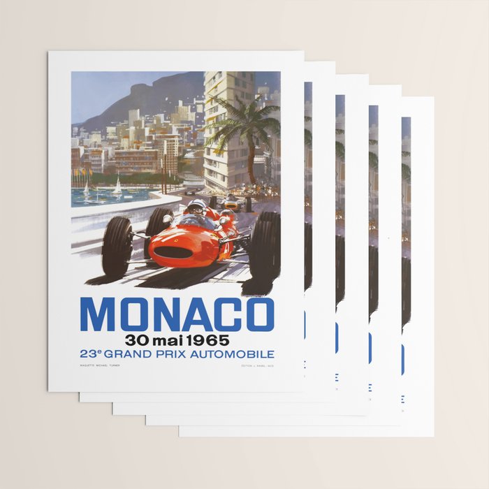 1965 Monaco Grand Prix Racing Poster Wrapping Paper Gallery Image 3