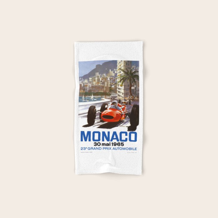 1965 Monaco Grand Prix Racing Poster Bath Towel Gallery Image 1