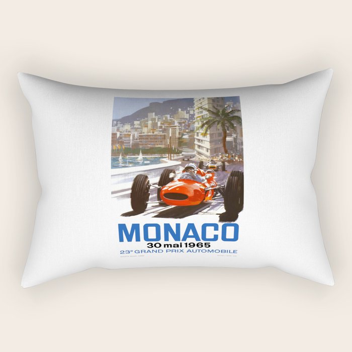 1965 Monaco Grand Prix Racing Poster Rectangular Pillow Gallery Image 2