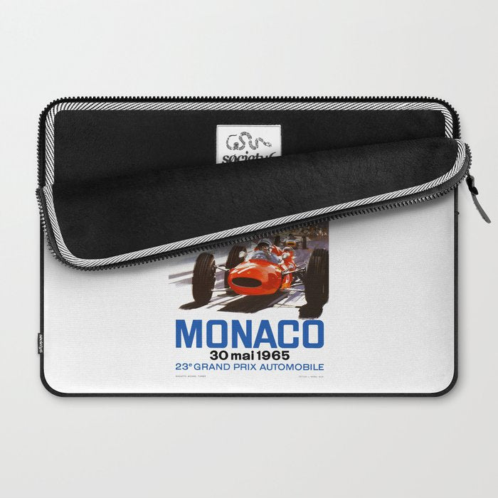 1965 Monaco Grand Prix Racing Poster Laptop Sleeve Gallery Image 2