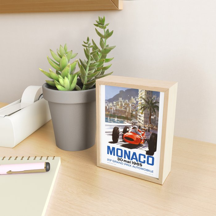 1965 Monaco Grand Prix Racing Poster Mini Art Print Gallery Image 2
