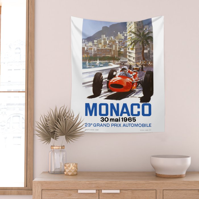 1965 Monaco Grand Prix Racing Poster Wall Tapestry Gallery Image 2
