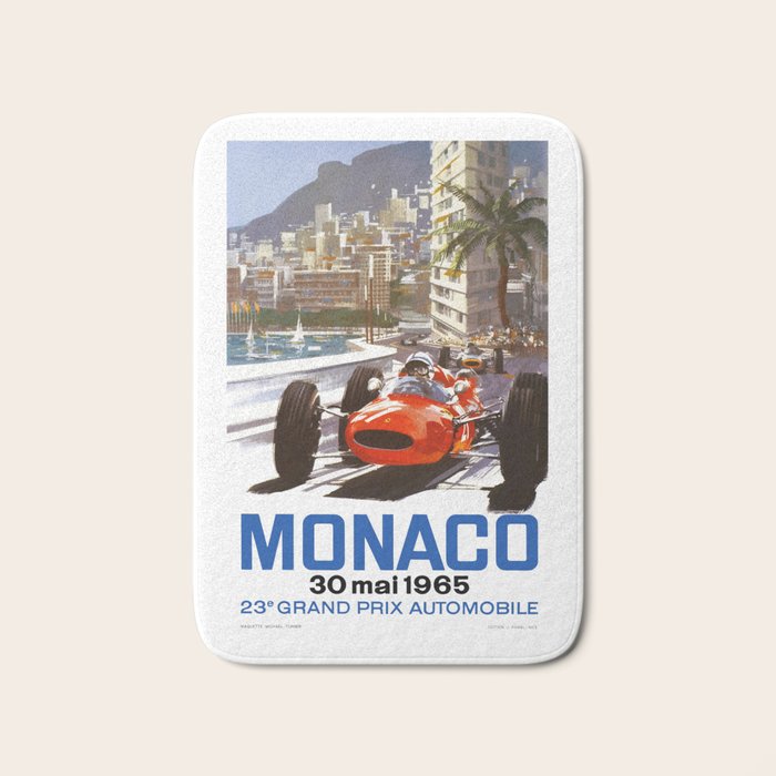 1965 Monaco Grand Prix Racing Poster Bath Mat Gallery Image 1