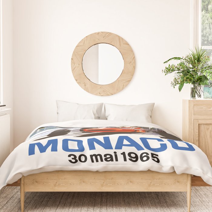 1965 Monaco Grand Prix Racing Poster Duvet Cover Gallery Image 3