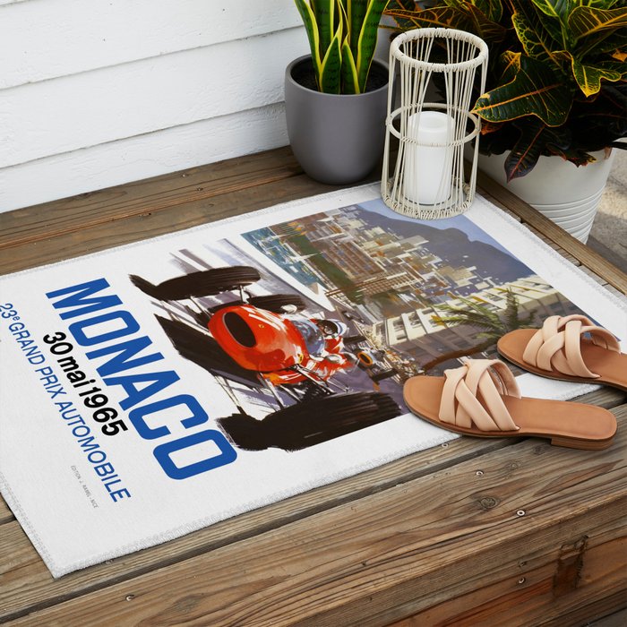 1965 Monaco Grand Prix Racing Poster Outdoor Rug Gallery Image 2