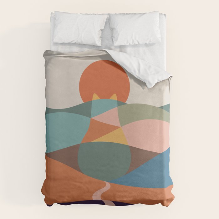 Cat Landscape 65 Duvet Cover Gallery Image 1
