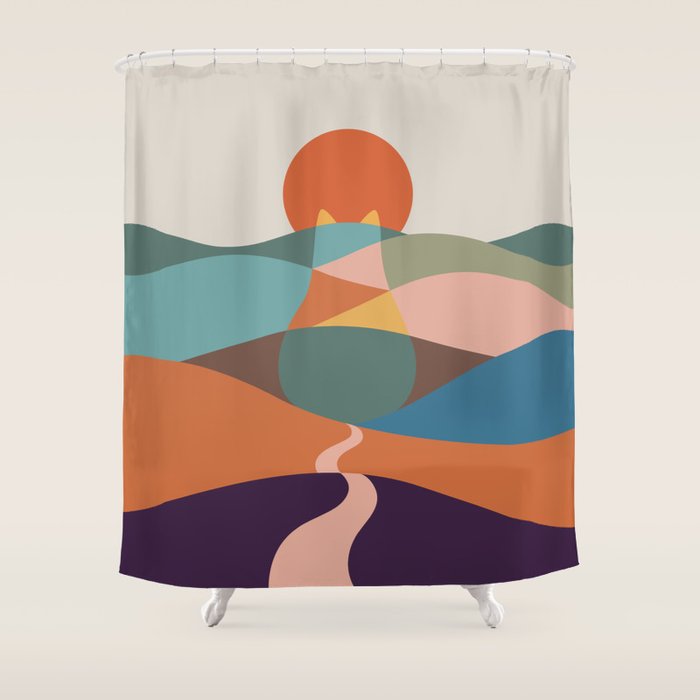 Cat Landscape 65 Shower Curtain Gallery Image 1