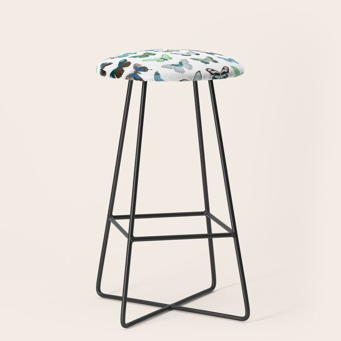 Green and Blue Butterflies Stool Gallery Image 1