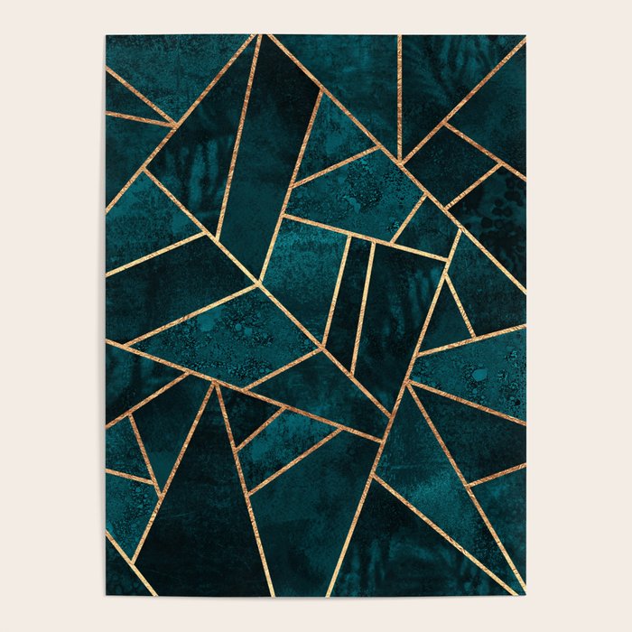 Deep Teal Stone Poster Gallery Image 4