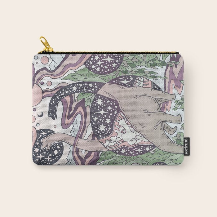 Jurassic Portal | Purple Haze Palette | Dinosaur Science Fiction Art Carry All Pouch Gallery Image 1