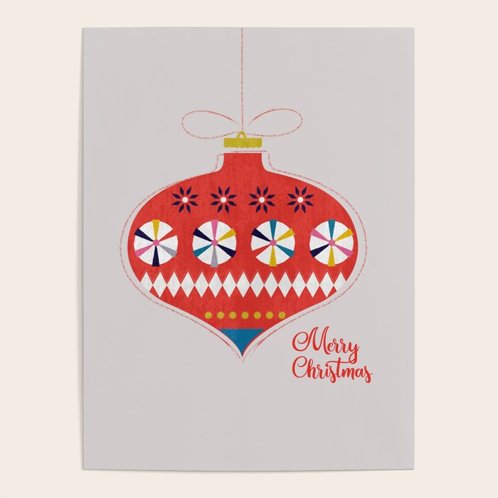 Festive red retro bauble Poster Gallery Image 4