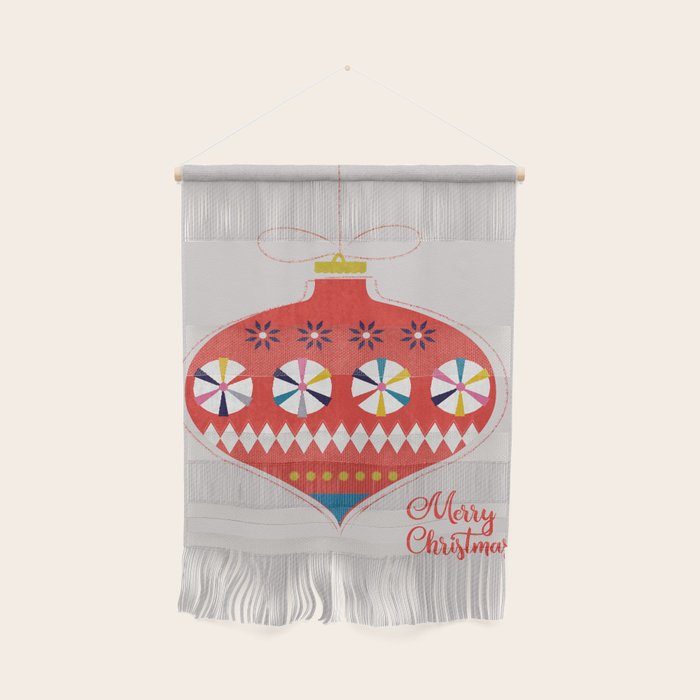 Festive red retro bauble Wall Hanging Gallery Image 1