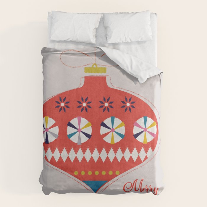 Festive red retro bauble Duvet Cover Gallery Image 6