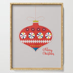 Festive red retro bauble Serving Tray Gallery Image 1